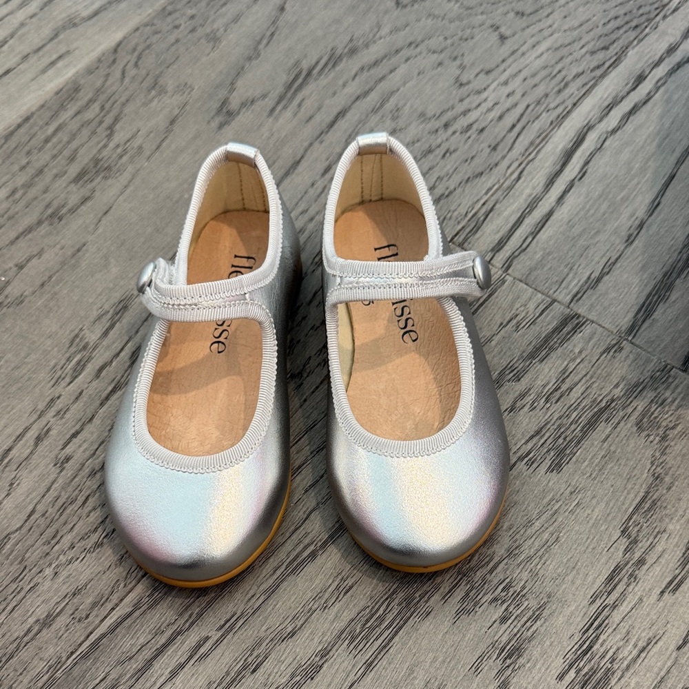 Elegant Silver Kids Mary Jane Shoes